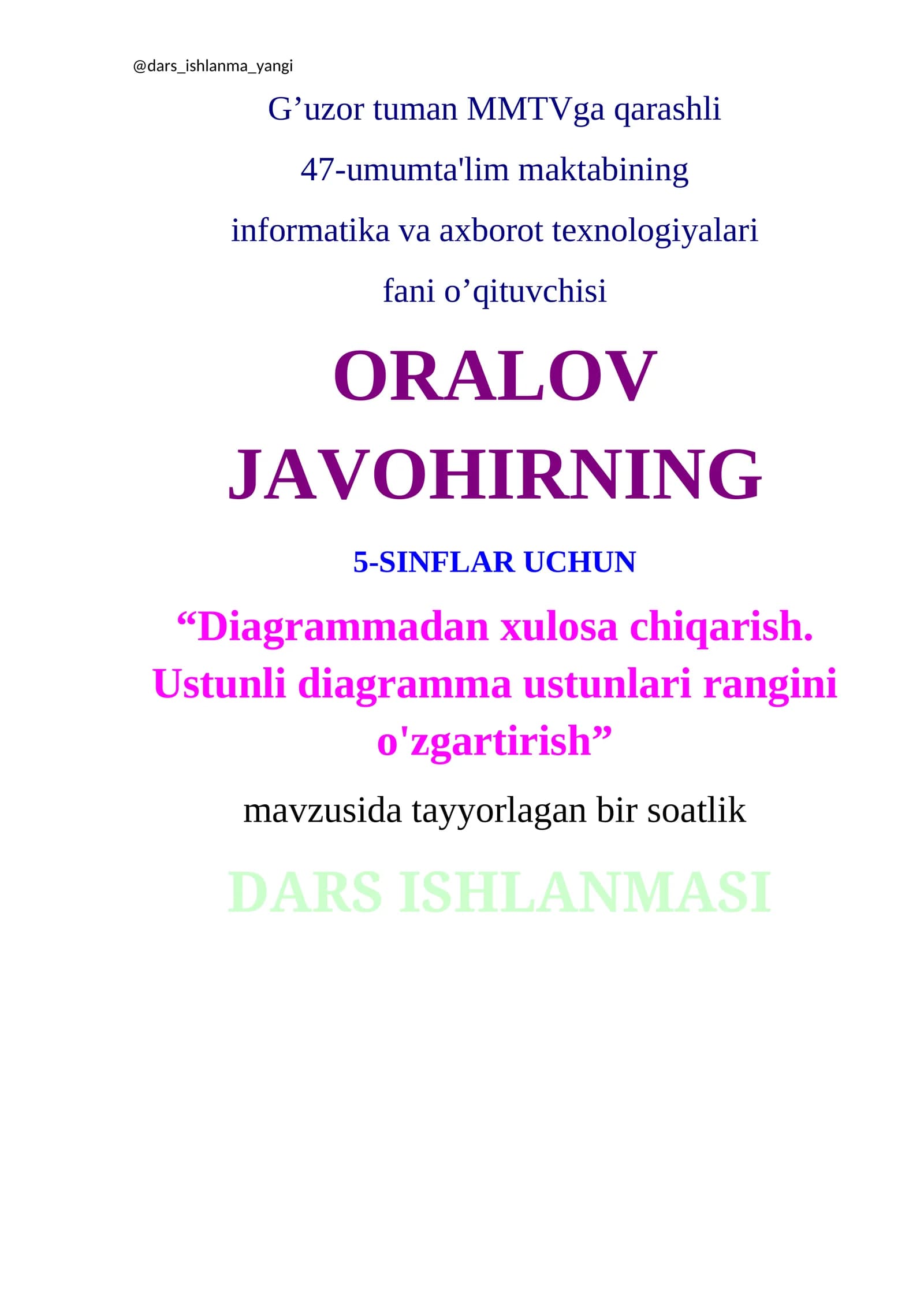 Diagrammadan xulosa chiqarish