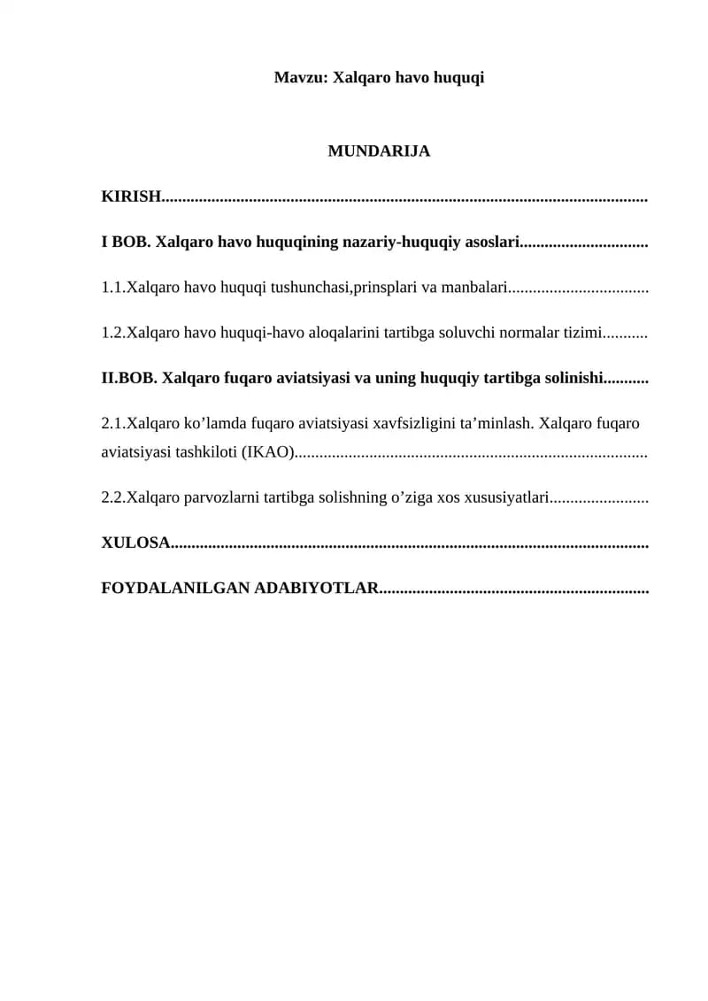 Xalqaro havo huquqi