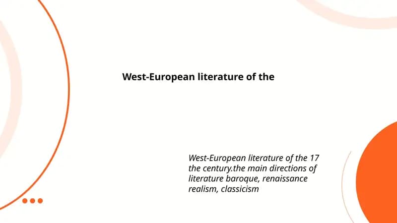 West-European literature of the 17th century