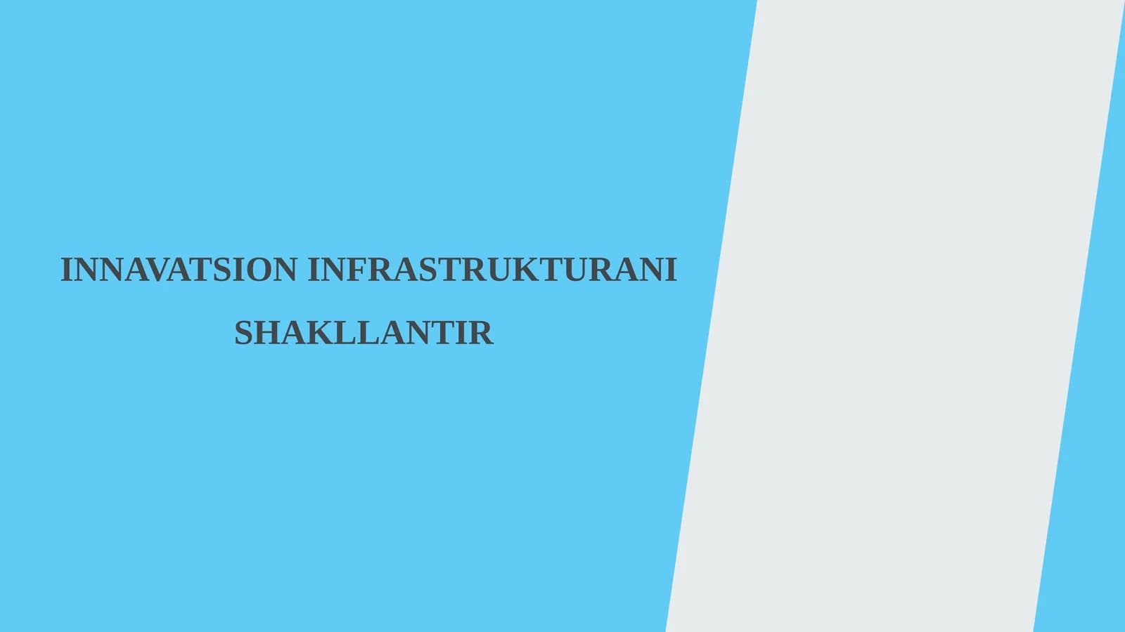 INNAVATSION INFRASTRUKTURANI SHAKLLANTIR