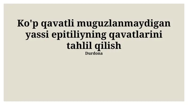 Yassi epitiliyning tuzilishi
