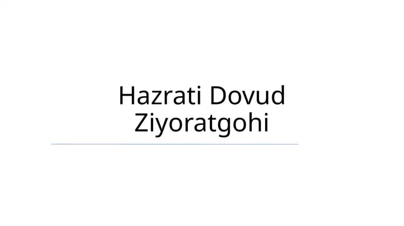 Hazrati Dovud Ziyoratgohi