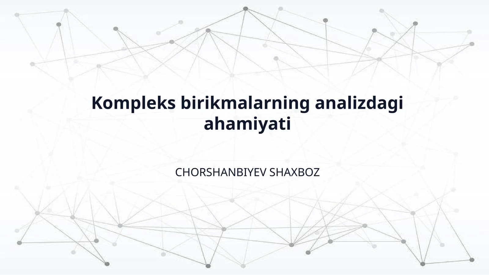Kompleks birikmalarning analizdagi ahamiyati