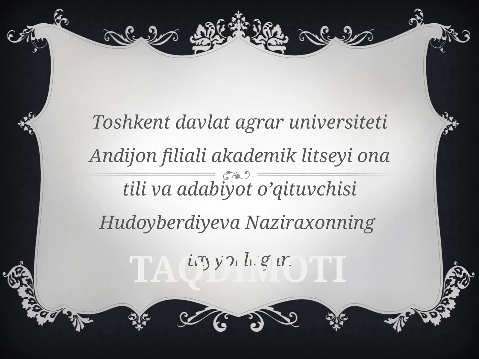 TAQDIMOTI: Tilning taraqqiyot bosqichlari
