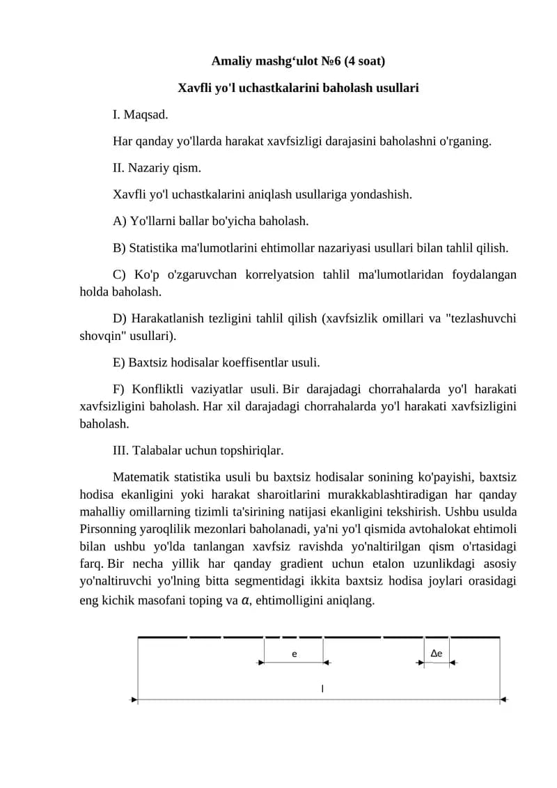 Amaliy mashg‘ulot №6 (4 soat)