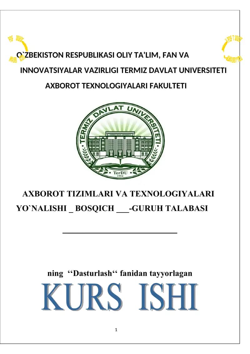 Kinoteatr tizimi. Bo’sh joylarni aniqlash va bilet sotish.