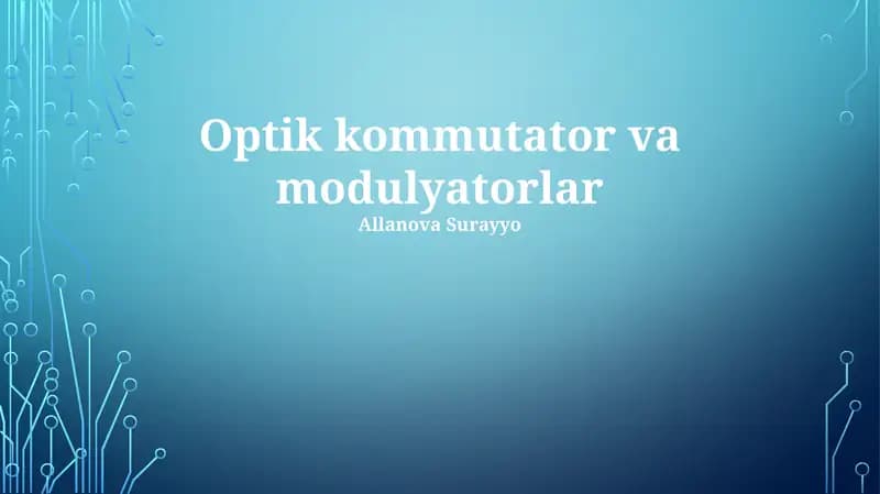 Optik kommutator va modulyatorlar