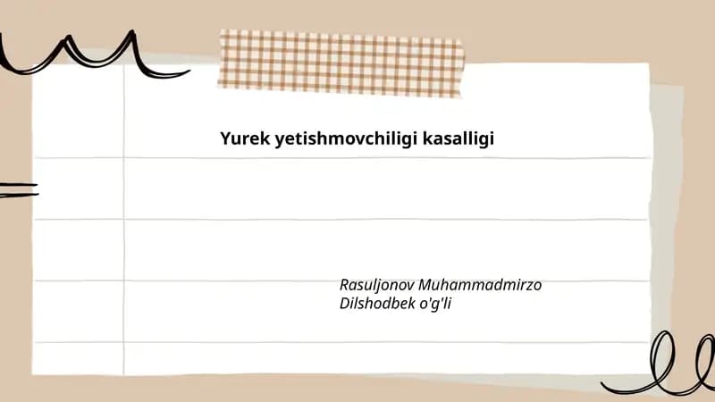 Yurek yetishmovchiligi kasalligi