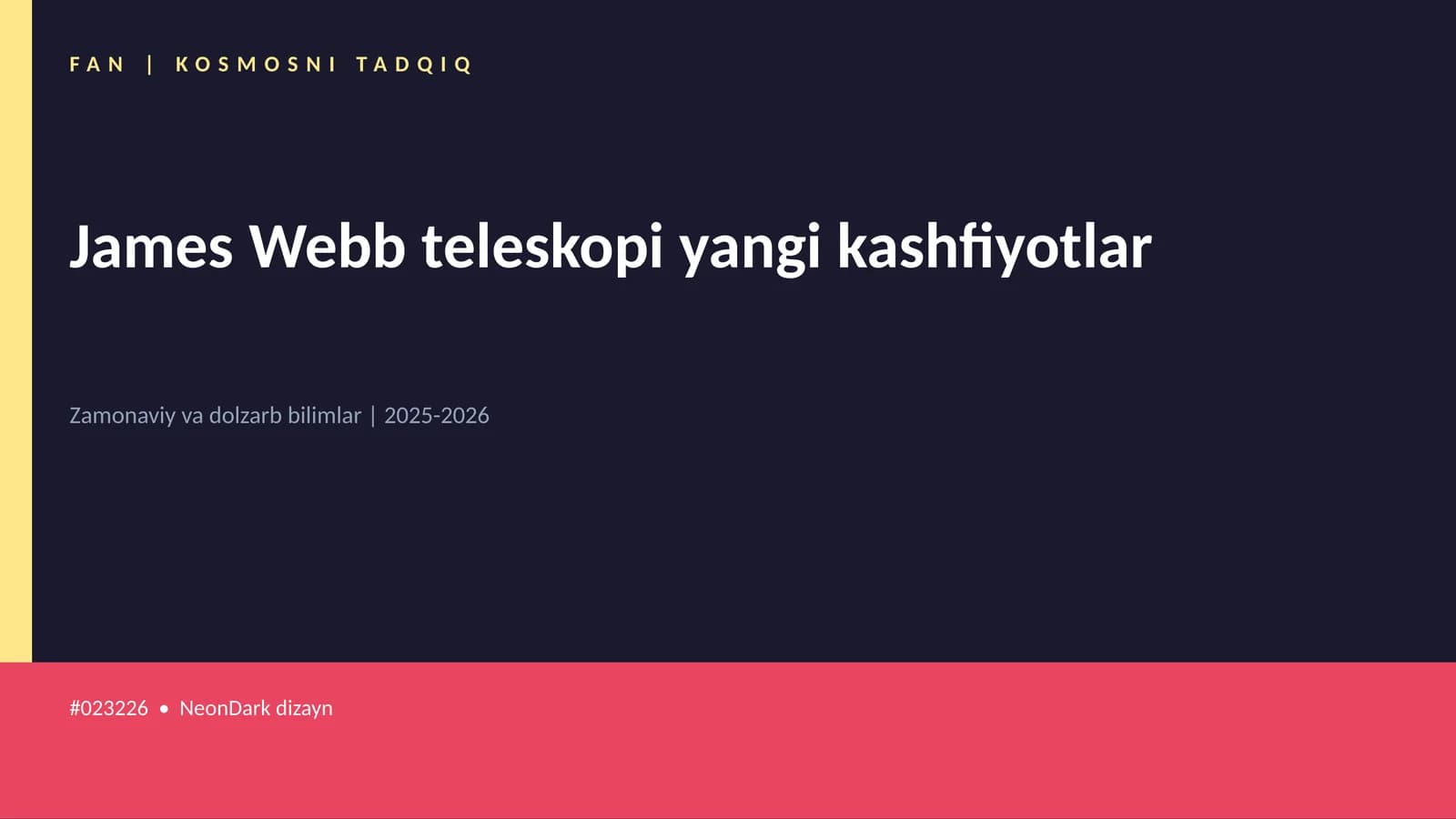 James Webb teleskopi yangi kashfiyotlar