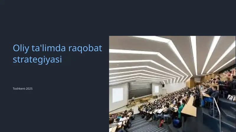 Oliy ta'limda raqobat strategiyasi