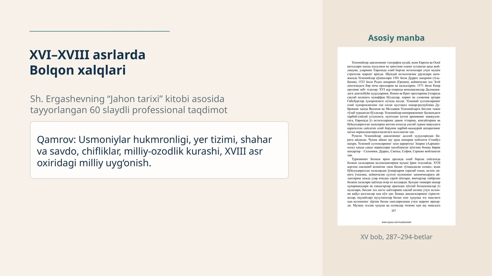 XVI–XVIII asrlarda Bolqon xalqlari