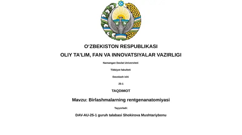 Birlashmalarning rentgenanatomiyasi