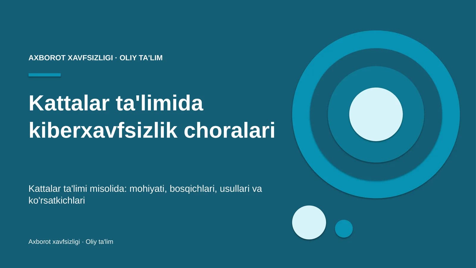 Kattalar ta'limida kiberxavfsizlik choralari