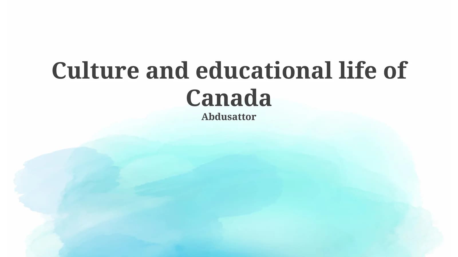Culture and educational life of Canada