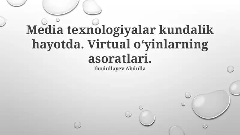 Virtual O'yinlarning Murakkabliklari