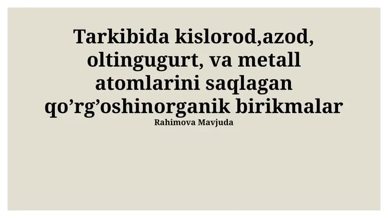 Organqo'rg'oshin birikmalari