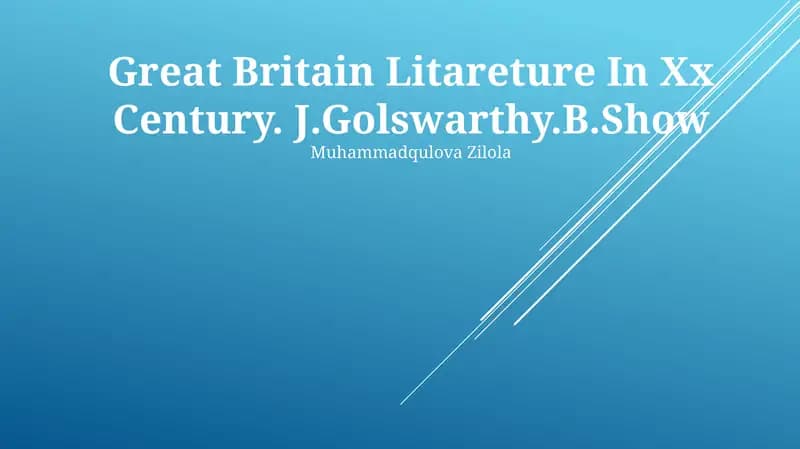 Great Britain Literature In Xx Century