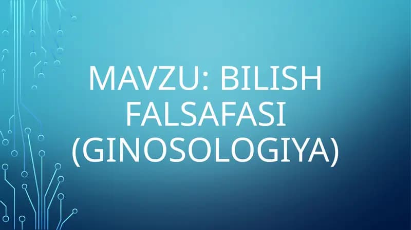Bilish falsafasi (ginosologiya)