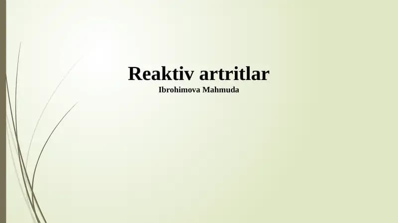 Reaktiv artritlar