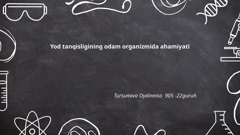 Yod tanqisligining odam organizmida ahamiyati