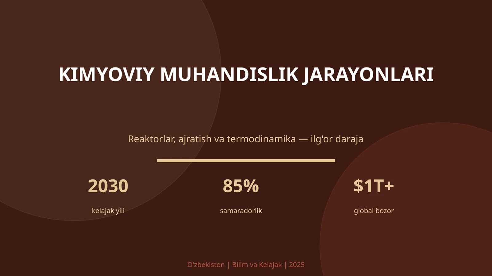 KIMYOVIY MUHANDISLIK JARAYONLARI