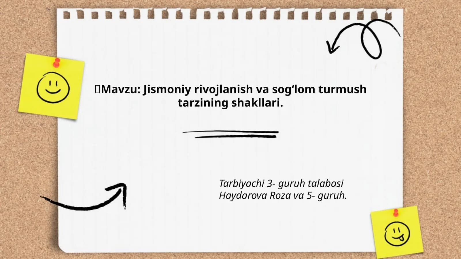 Jismoniy rivojlanish va sogʻlom turmush tarzining shakllari