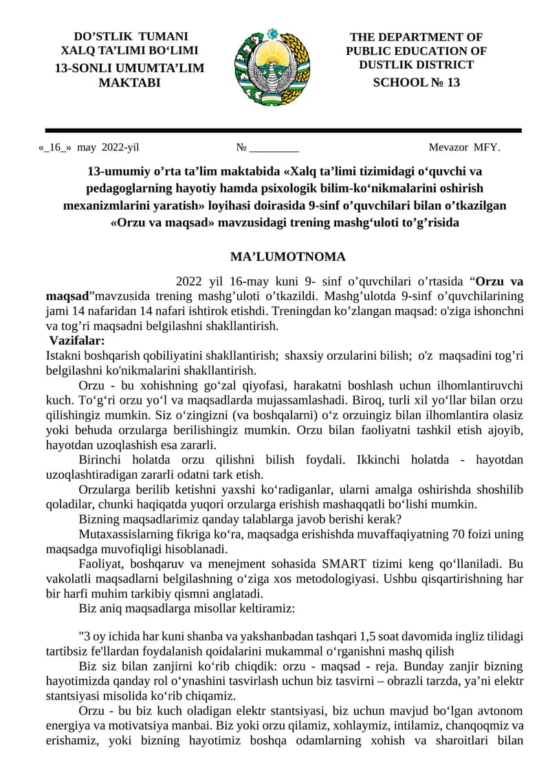 Orzu va maqsad