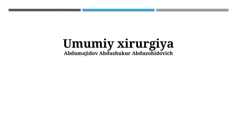 Umumiy xirurgiya