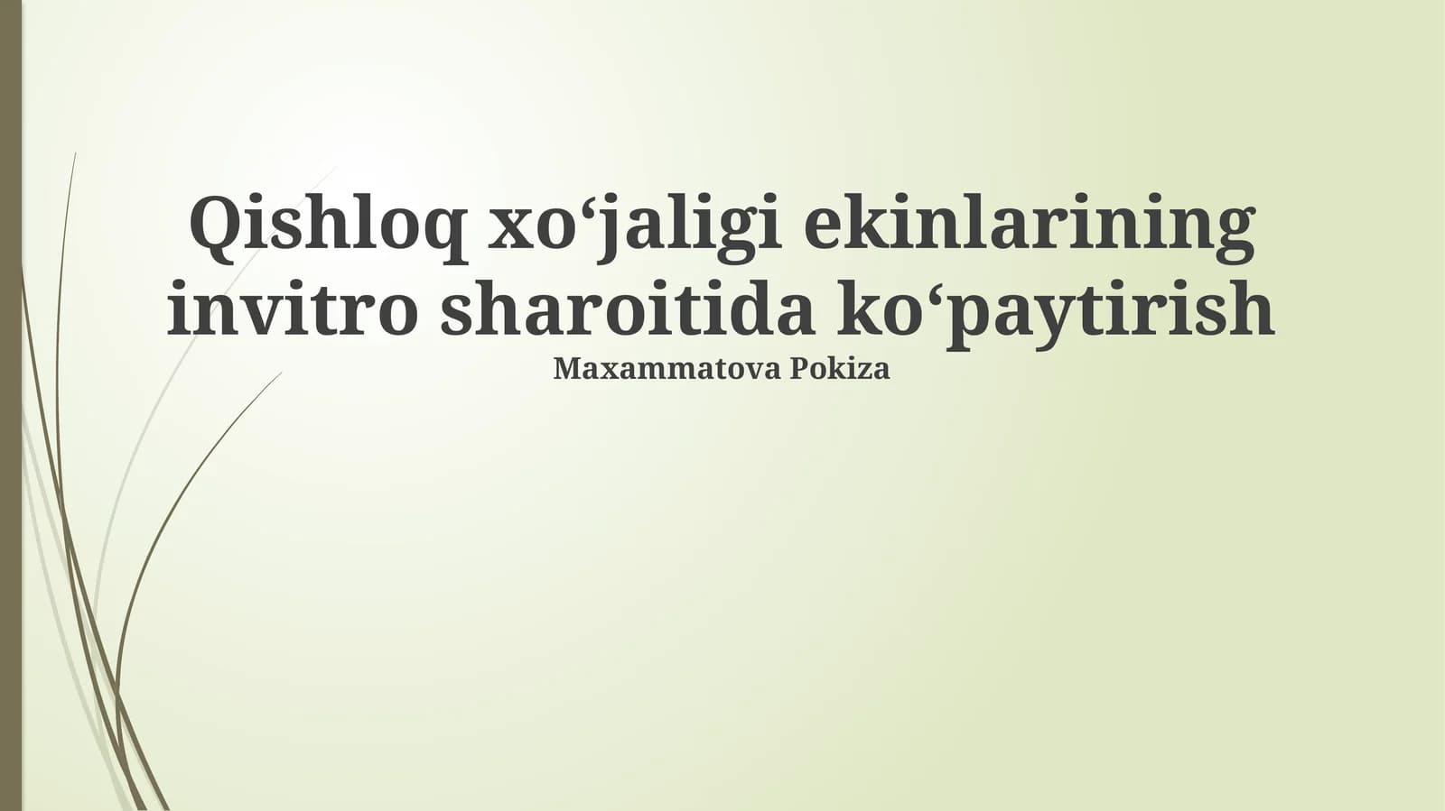 Qishloq xoʻjaligi ekinlarining invitro sharoitida koʻpaytirish