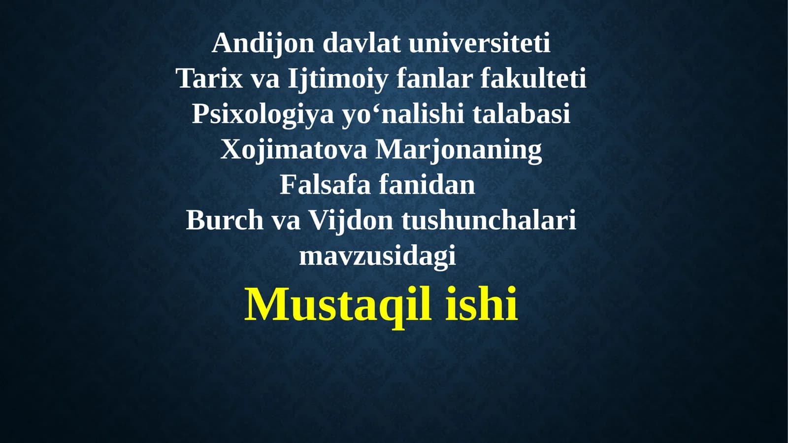 Burch va Vijdon Tushunchalari