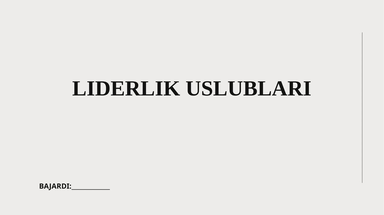 LIDERLIK USLUBLARI