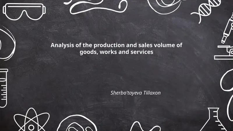 Measurement indicators for production and sales volume