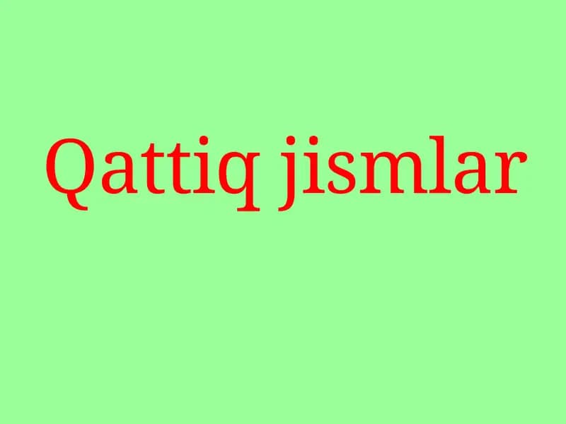 Qattiqjismlar