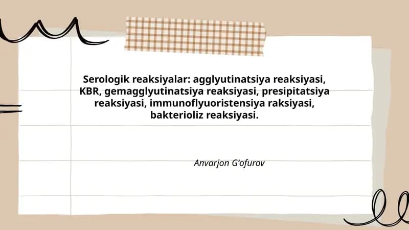 Serologik reaksiyalar