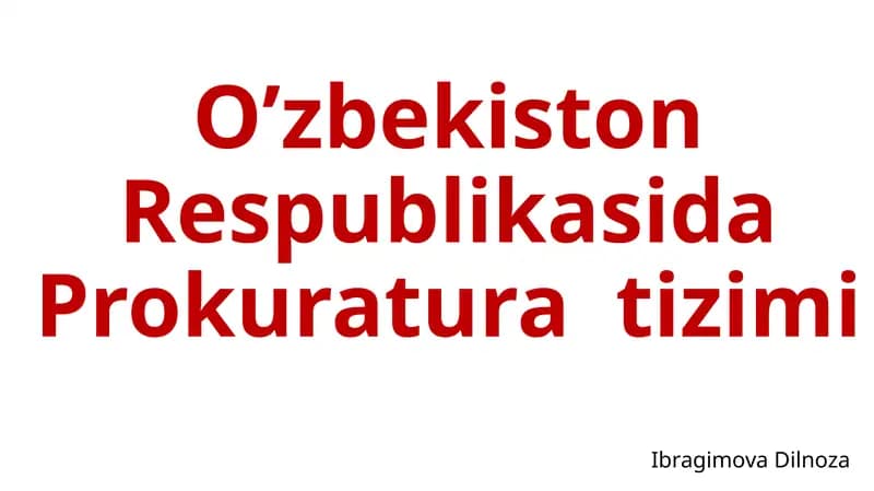 O‘zbekiston Respublikasi Prokuraturasi