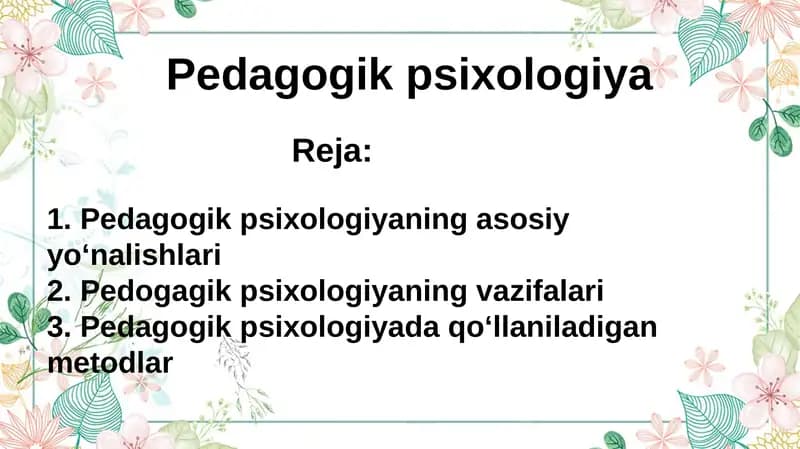 Pedagogik psixologiya
