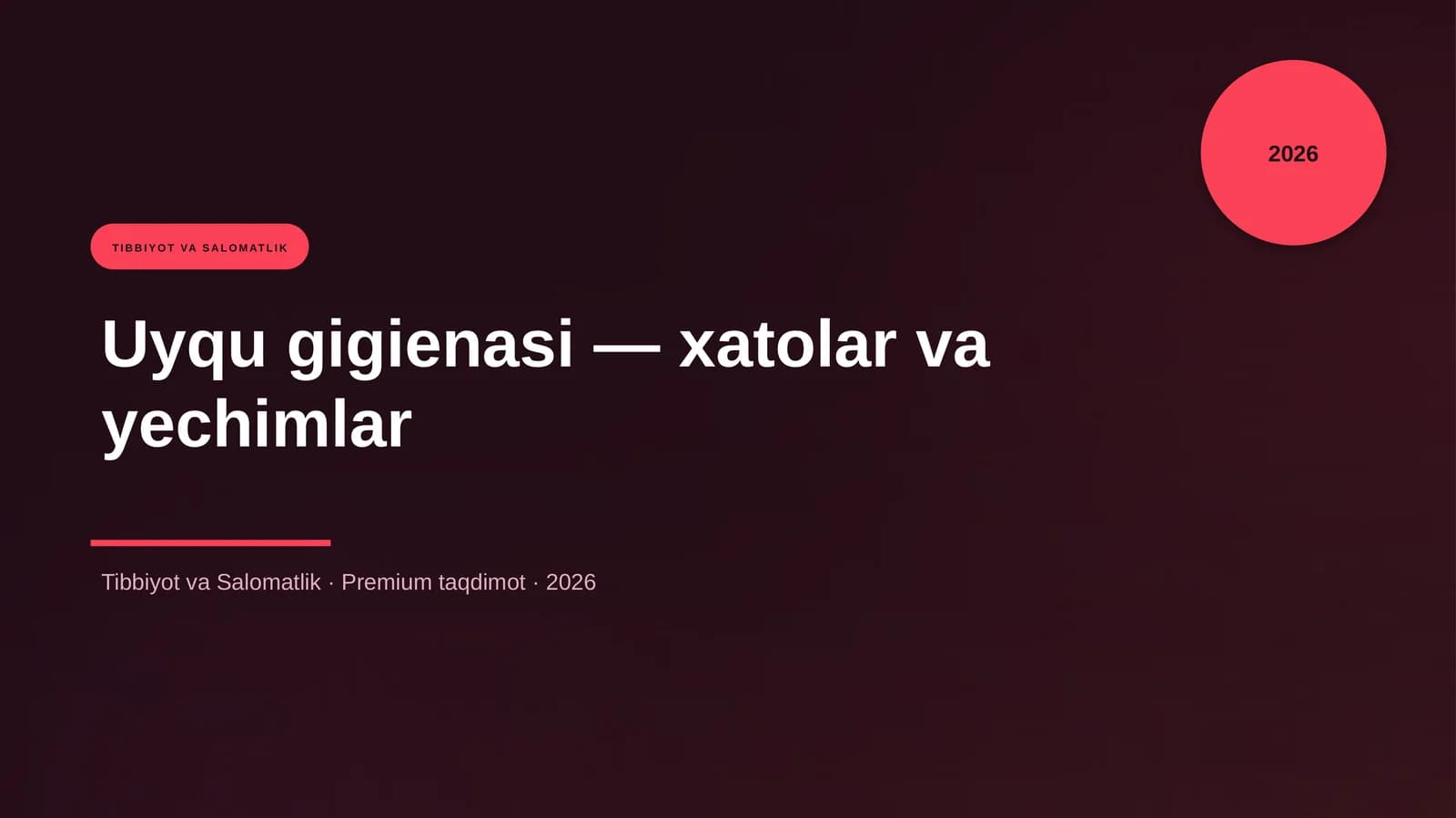 Uyqu gigienasi — xatolar va yechimlar