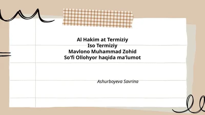 Al Hakim at Termiziyning asarlari