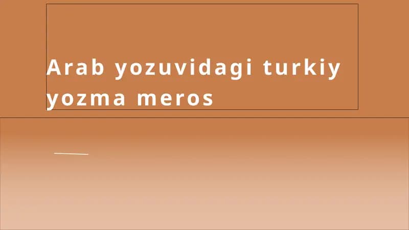 Turkiy yozuv merosi