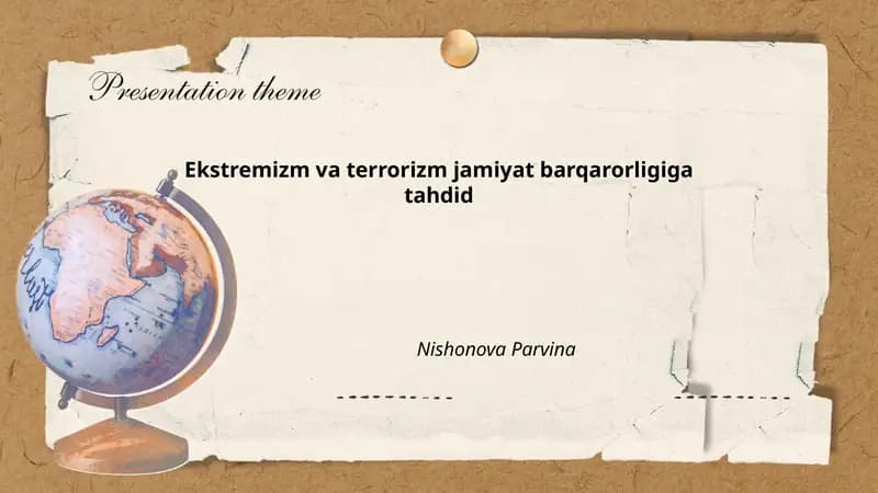 Ekstremizm va terrorizm jamiyat barqarorligiga tahdid