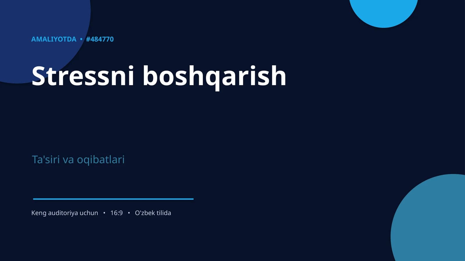 Stressni boshqarish