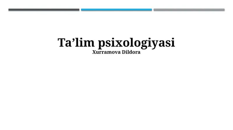 Ta'lim psixologiyasi