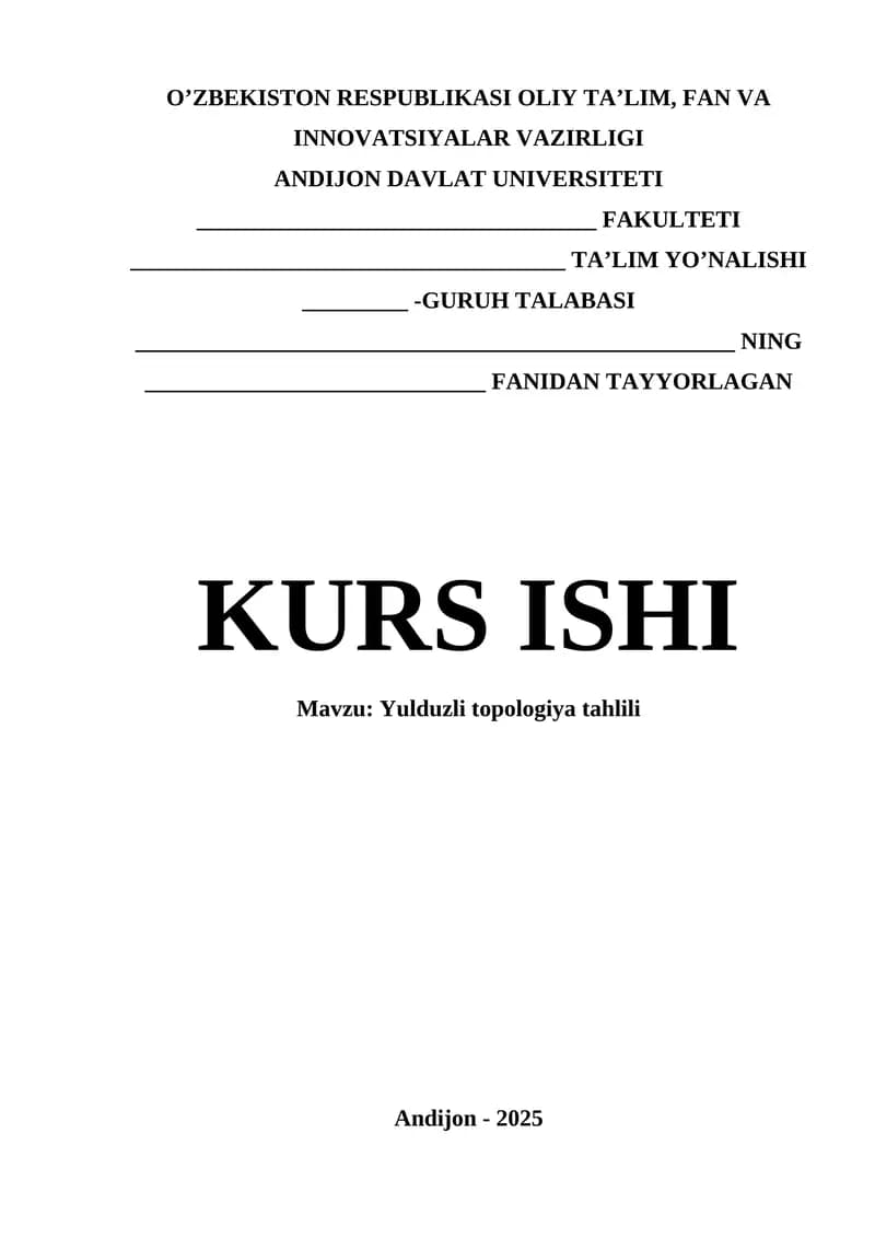 Yulduzli topologiya tahlili