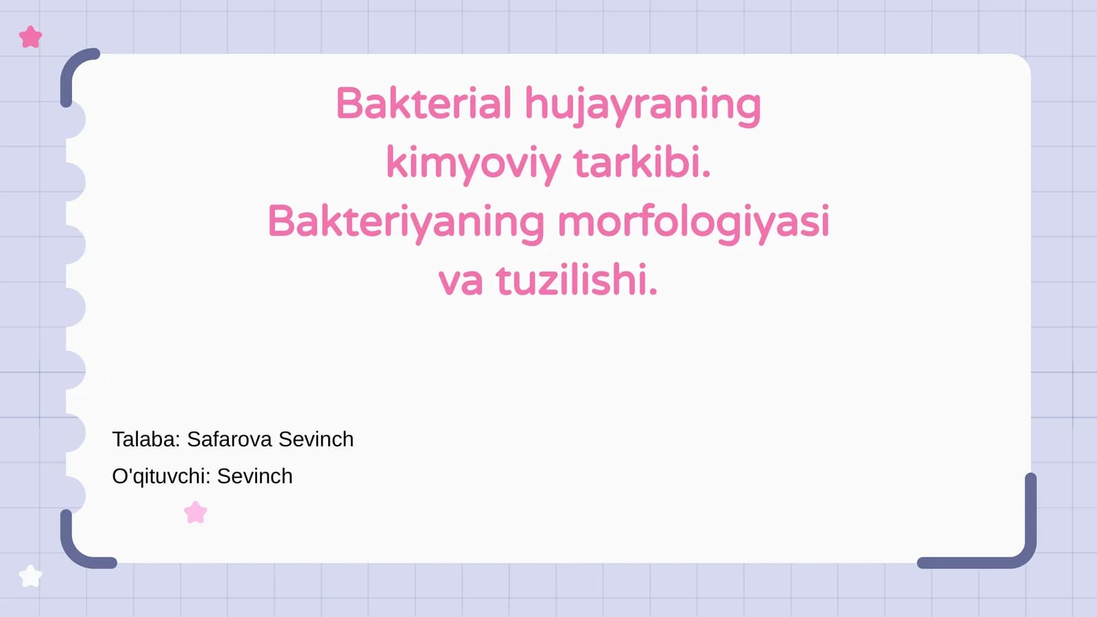 Bakteriyalar kimyoviy tuzilishi