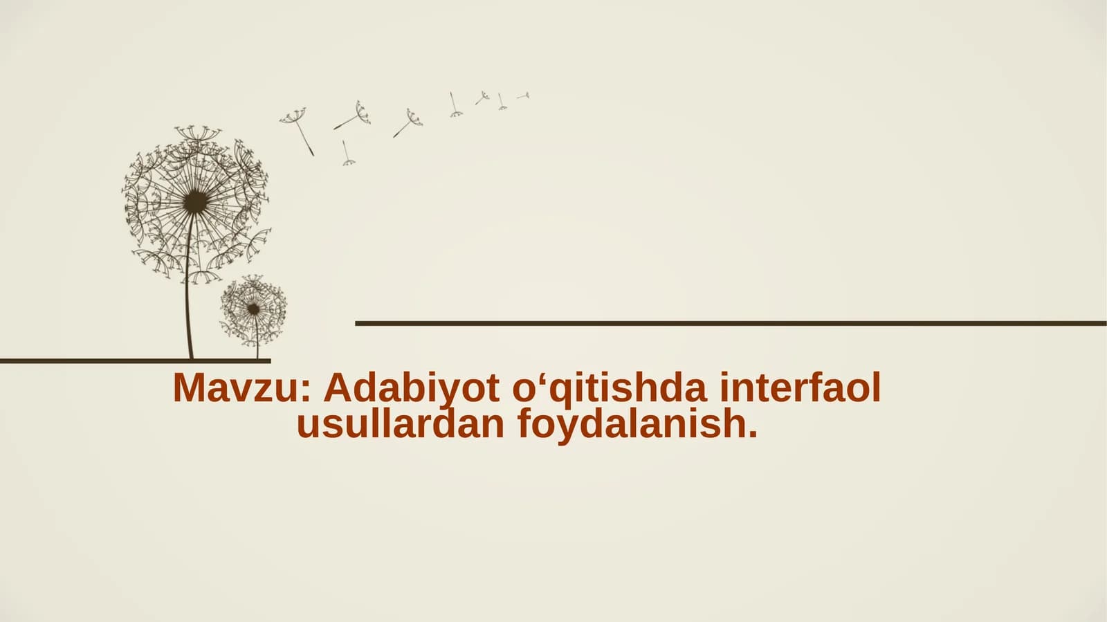 Adabiyot oʻqitishda interfaol usullardan foydalanish.