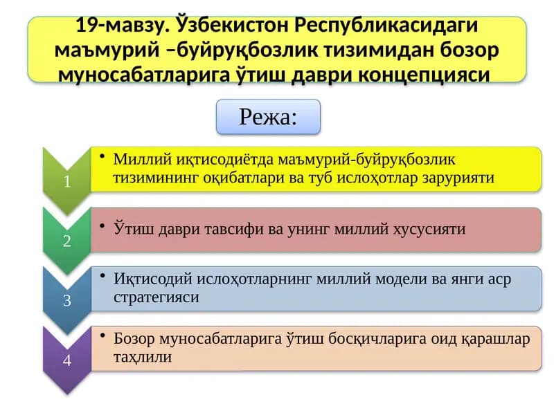 Узгаришларни амалга ошириш