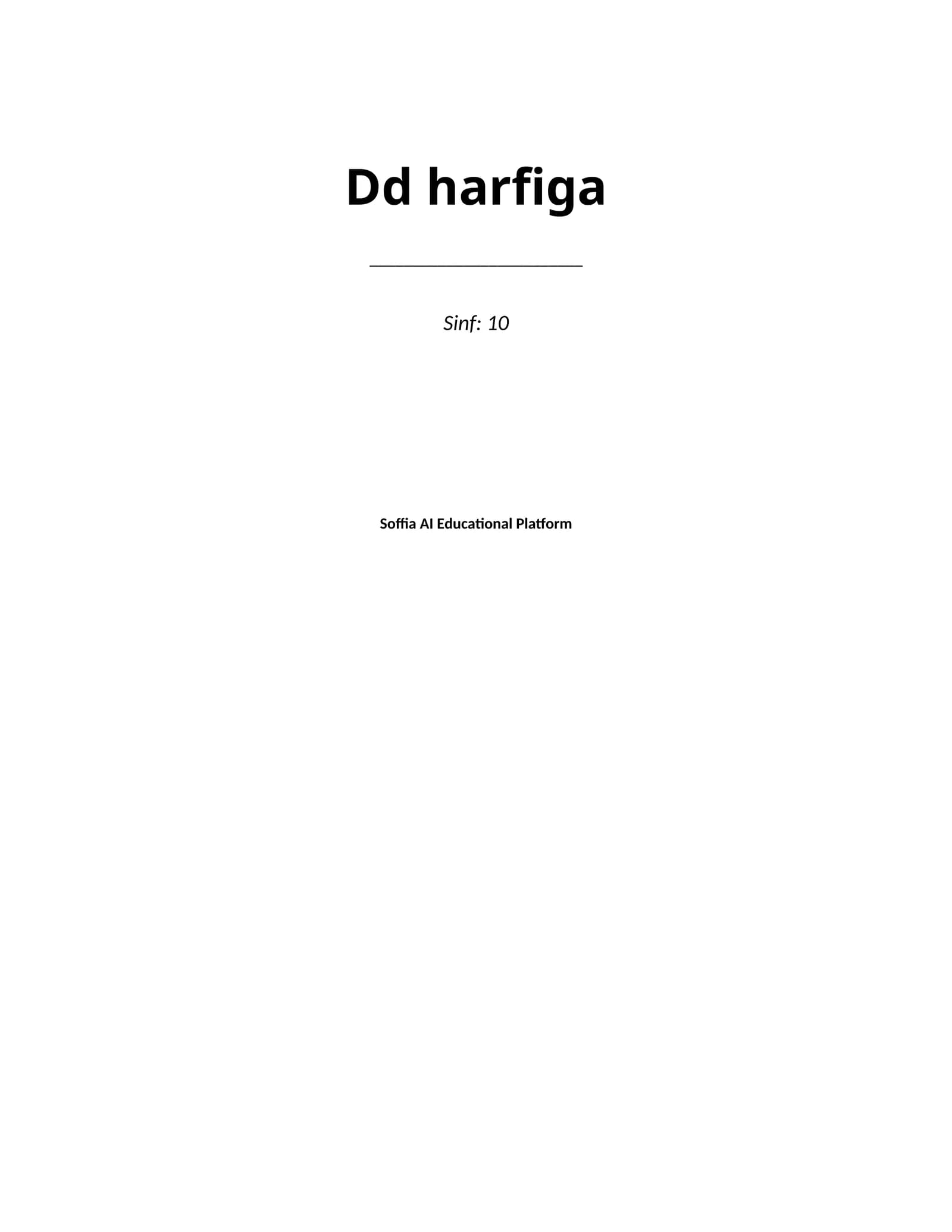 Lesson on Dd harfiga