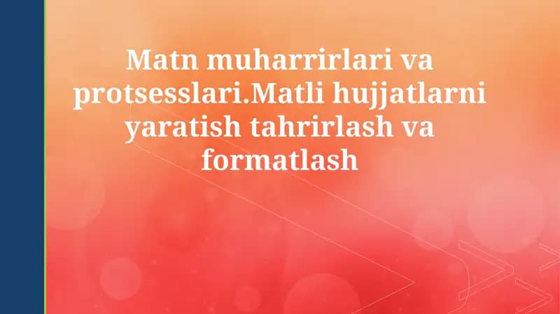 Matn muharrirlari va protsesslari