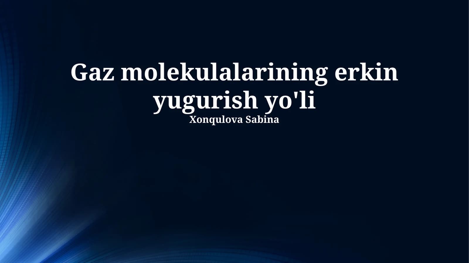 Gaz molekulalarining erkin yugurish yo'li