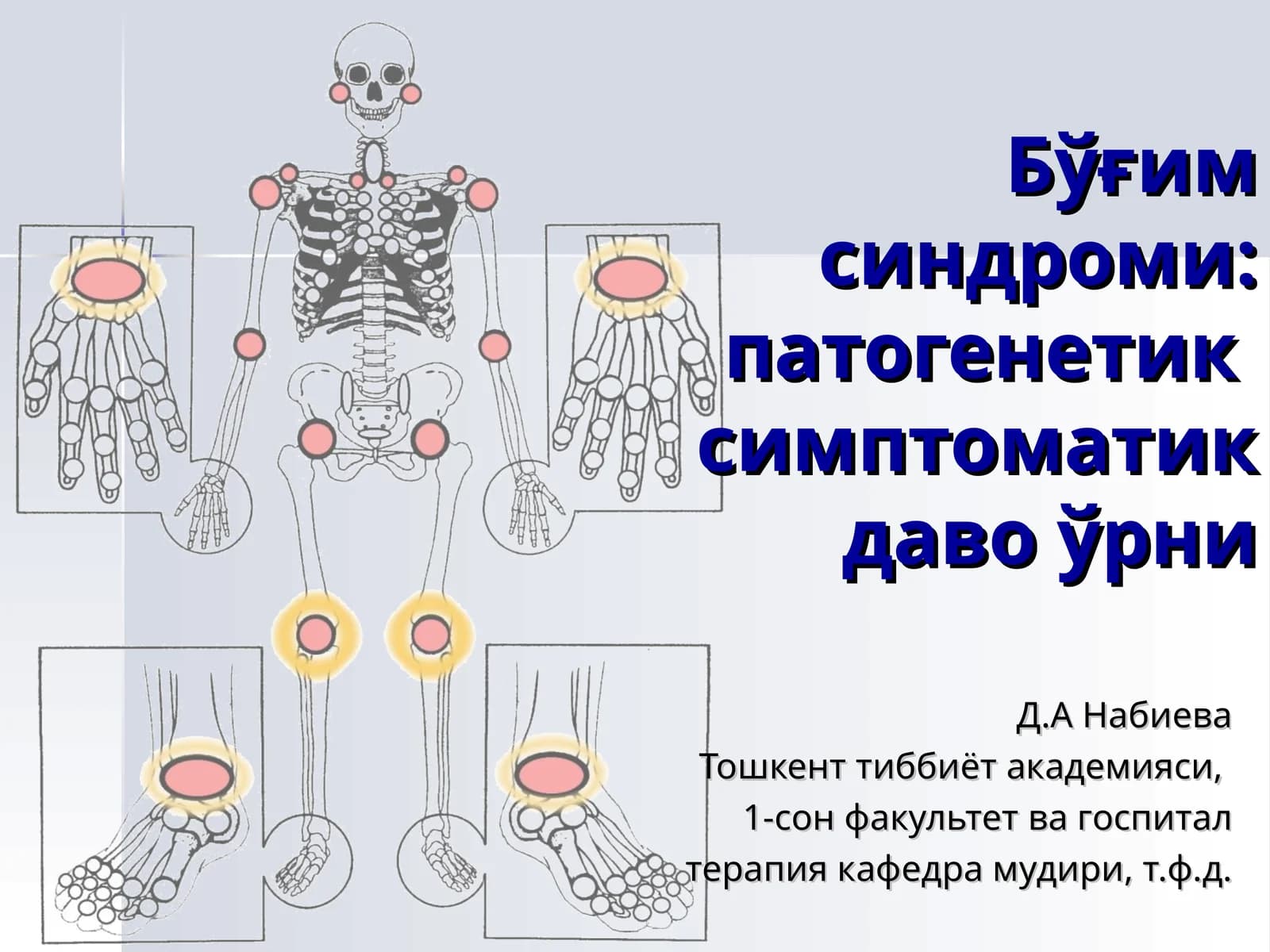 Бўғим синдроми: патогенетик симптоматик даво ўрни